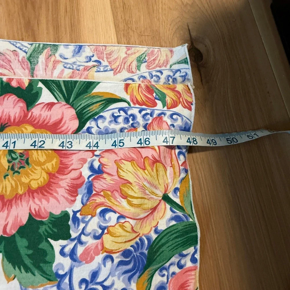 Tablecloth Home Decor 57x96 Multicolor Floral Chinoiserie Peony 80s cottagecore